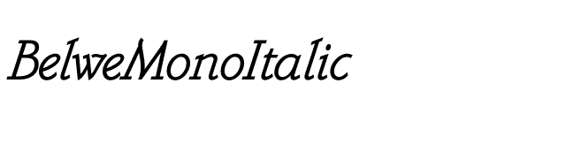 BelweMonoItalic font preview