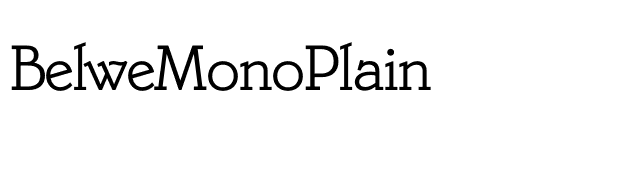 BelweMonoPlain font preview