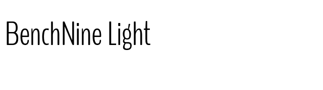 BenchNine Light font preview