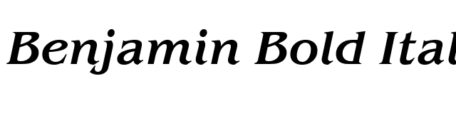 Benjamin Bold Italic font preview