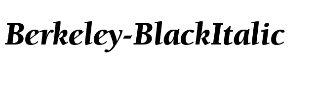 Berkeley-BlackItalic font preview