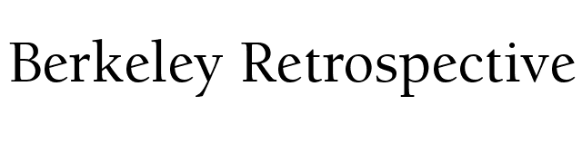 Berkeley Retrospective SSi font preview