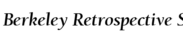 Berkeley Retrospective SSi Bold Italic font preview