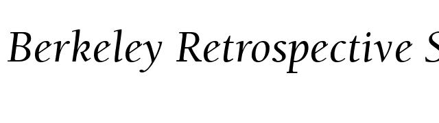 Berkeley Retrospective SSi Italic font preview