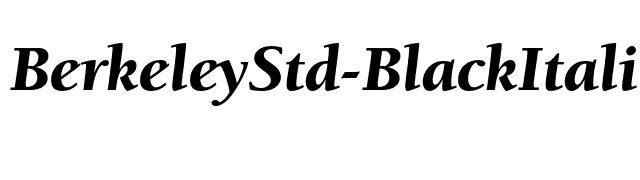 BerkeleyStd-BlackItalic font preview