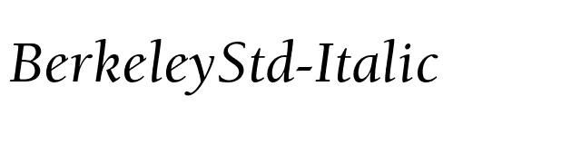 BerkeleyStd-Italic font preview