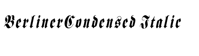 BerlinerCondensed Italic font preview