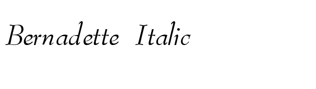 Bernadette Italic font preview