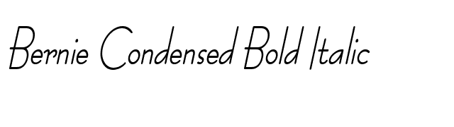 Bernie Condensed Bold Italic font preview