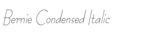 Bernie Condensed Italic font preview