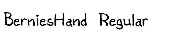 BerniesHand Regular font preview