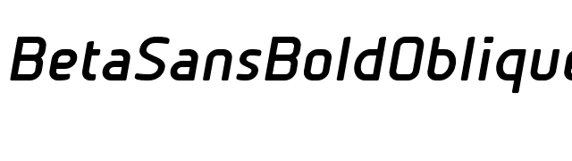 BetaSansBoldOblique font preview