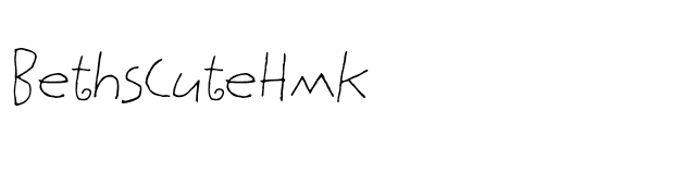 BethsCuteHmk font preview