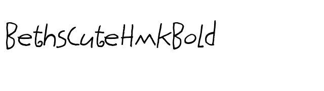 BethsCuteHmkBold font preview