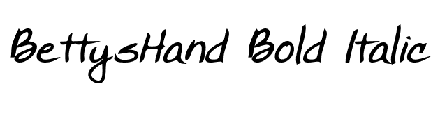 BettysHand Bold Italic font preview