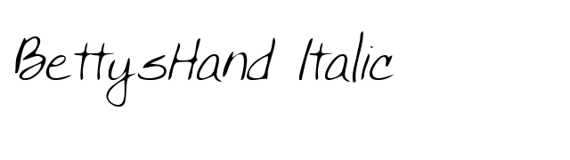 BettysHand Italic font preview