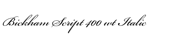 Bickham Script 400 wt Italic font preview