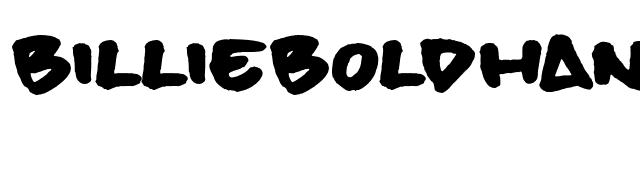 billieBoldHand OTF font preview