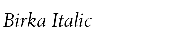 Birka Italic font preview