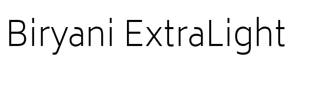 Biryani ExtraLight font preview