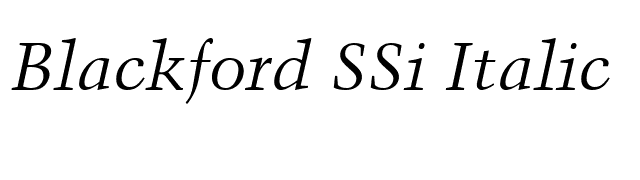 Blackford SSi Italic font preview