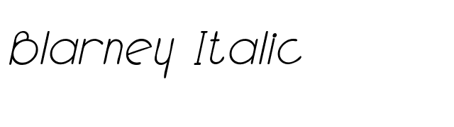 Blarney Italic font preview