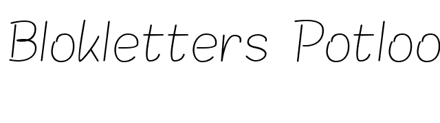 Blokletters Potlood font preview