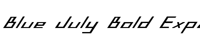 Blue July Bold Expanded font preview