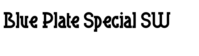 Blue Plate Special SW font preview