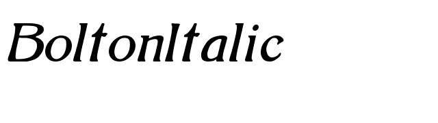 BoltonItalic font preview