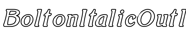 BoltonItalicOutline font preview