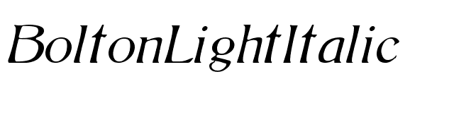 BoltonLightItalic font preview