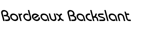 Bordeaux Backslant font preview