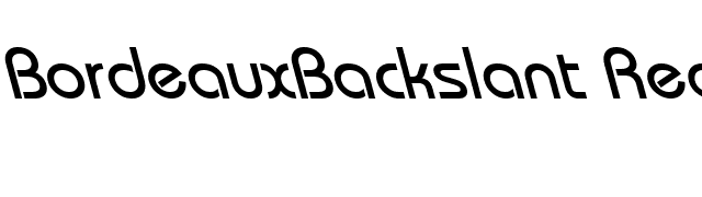 BordeauxBackslant Regular font preview