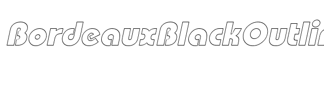 BordeauxBlackOutline Italic font preview