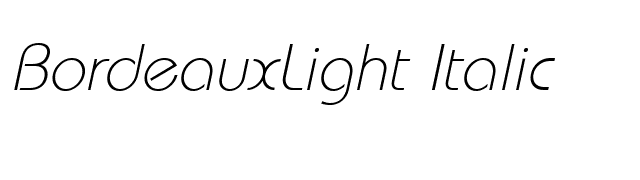 BordeauxLight Italic font preview