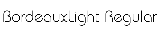 BordeauxLight Regular font preview