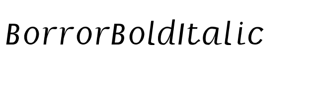 BorrorBoldItalic font preview