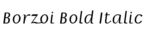 Borzoi Bold Italic font preview