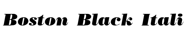 Boston Black Italic font preview