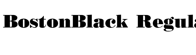 BostonBlack Regular font preview