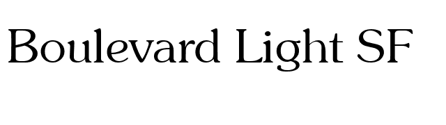 Boulevard Light SF font preview