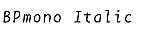 BPmono Italic font preview