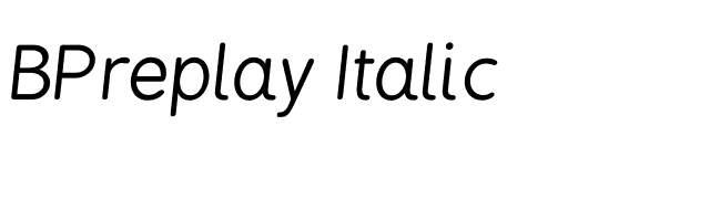 BPreplay Italic font preview