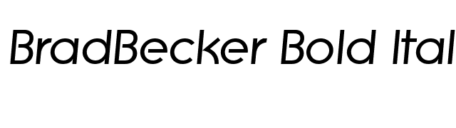 BradBecker Bold Italic font preview