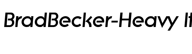 BradBecker-Heavy Italic font preview