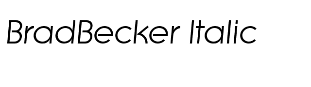 BradBecker Italic font preview