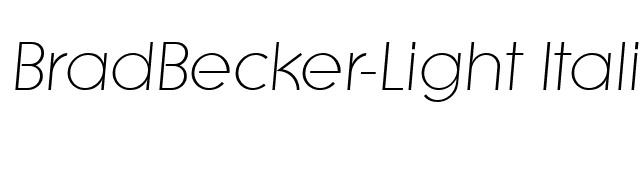 BradBecker-Light Italic font preview