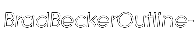 BradBeckerOutline-Italic font preview