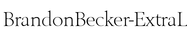 BrandonBecker-ExtraLight font preview